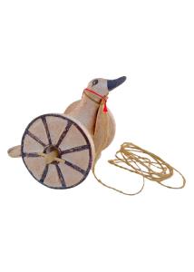 Oiseau  roulettes ancien jouet en terre cuite IDOLS ART 8cmx13cm