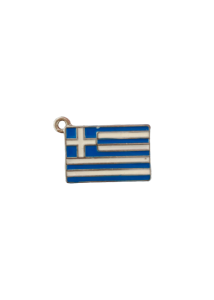 Drapeau grec mtallique de 2,10 x 1,4 cm