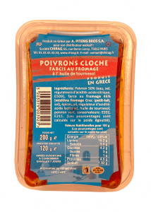 Petits poivrons cloches  rouges farcis au fromage grec PITENIS 200 g