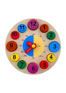 Horloge en bois - Apprendre  lire l'heure & les chiffres  en grec