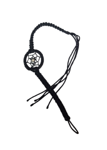 Bracelet noir Dreamcatcher (attrape-rves) avec une perle