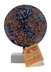 Disque de Phaistos en terre cuite fait main IDOLS ART diamtre 13.5 cm