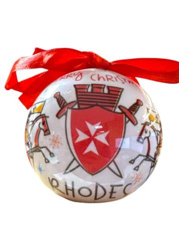 Boule de Noël grecque l'ile de RHODES 7 cm