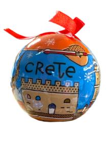 Boule de Noël avec symboles de Grèce CRETE Line Collage diamétre 7 cm