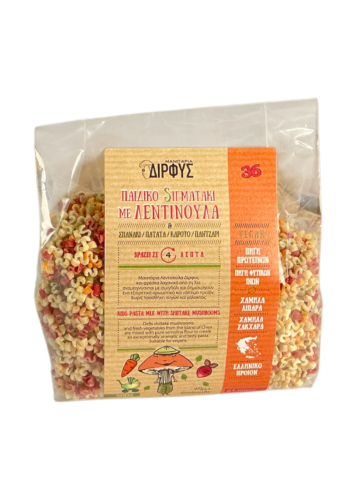 Pâtes pour enfants aux shiitake et légumes de Grèce DIRFIS 500 g