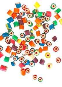 Bonbons artisanaux - Cœurs au parfum bubble gum  KING OF CANDY en vrac par 100 g