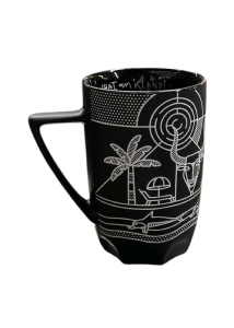 Mug en céramique - Monochrome noir avec des symboles