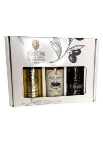 Coffret de dégustation d'Huile et de Vinaigres du Monastère d'Agia Triada 3x100ml