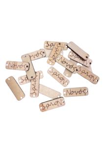 Pendentif rectangle en bois NOVOS 'Parrain' 3,5x1,2