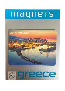 Magnet souvenir de Crète-Grèce "Réthymnon" 7,4x5,5 cm