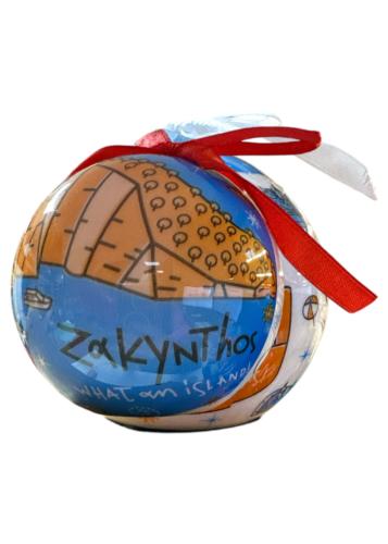 Boule de Noël grecque l'ile de ZAKINTHOS 7 cm