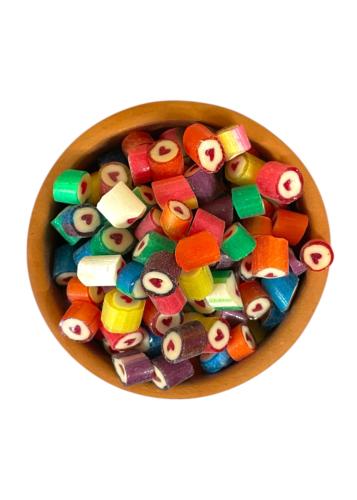 Bonbons artisanaux - Cœurs au parfum bubble gum  KING OF CANDY en vrac par 100 g