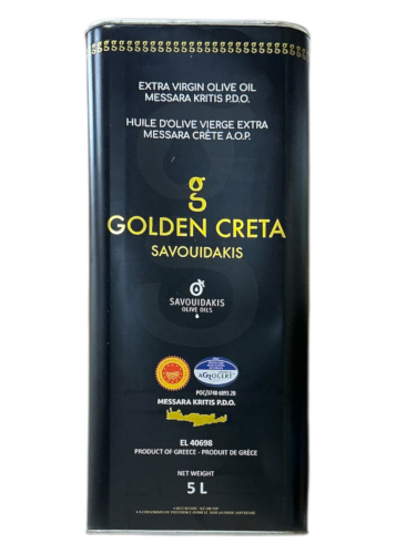 Huile d'olive vierge extra AOP MESSARA de Crète GOLDEN CRETA SAVOUIDAKIS en bidon 5 L