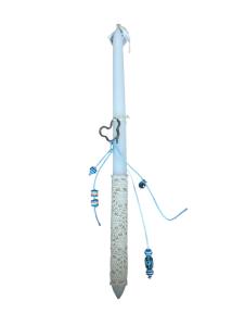 Bougie de Pques dcore de perles et breloque - Lambada 42 cm