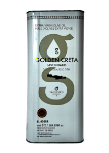 Huile d'olive vierge extra AOP SITIA LASITHIOU de Crte GOLDEN CRETA SAVOUIDAKIS en bidon 5 l