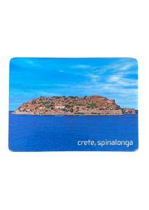 Magnet souvenir de Crète-Grèce "L'île de Spinalonga" 7,4x5,5 cm