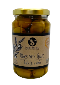 Olives vertes farcies  l'ail en bocal PREMIUM CRETE 190 g net