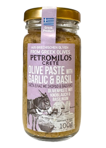 Tapenade d'olives vertes  l'ail et basilic PETROMILOS 100 g