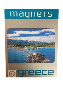 Magnet souvenir de Crète-Grèce "Chapelle Agios Nikolaos" 7,4x5,5