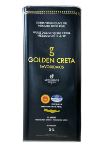 Huile d'olive vierge extra AOP MESSARA de Crète GOLDEN CRETA SAVOUIDAKIS en bidon 5 L