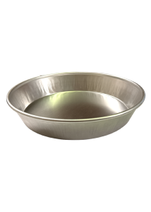 Plat en aluminium rond (tapsi) , réutilisable, de diamètre 22 cm et de hauteur 4 cm