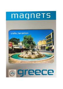 Magnet souvenir de Crète-Grèce "Fontaine Morosini - Héraklion " 7,4x5,5 cm