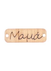 Pendentif rectangle en bois MAMA 'Maman' 3,5x1,2