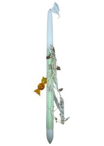Bougie de Pques artisanale de Grce avec lettres - Lambada 42 cm
